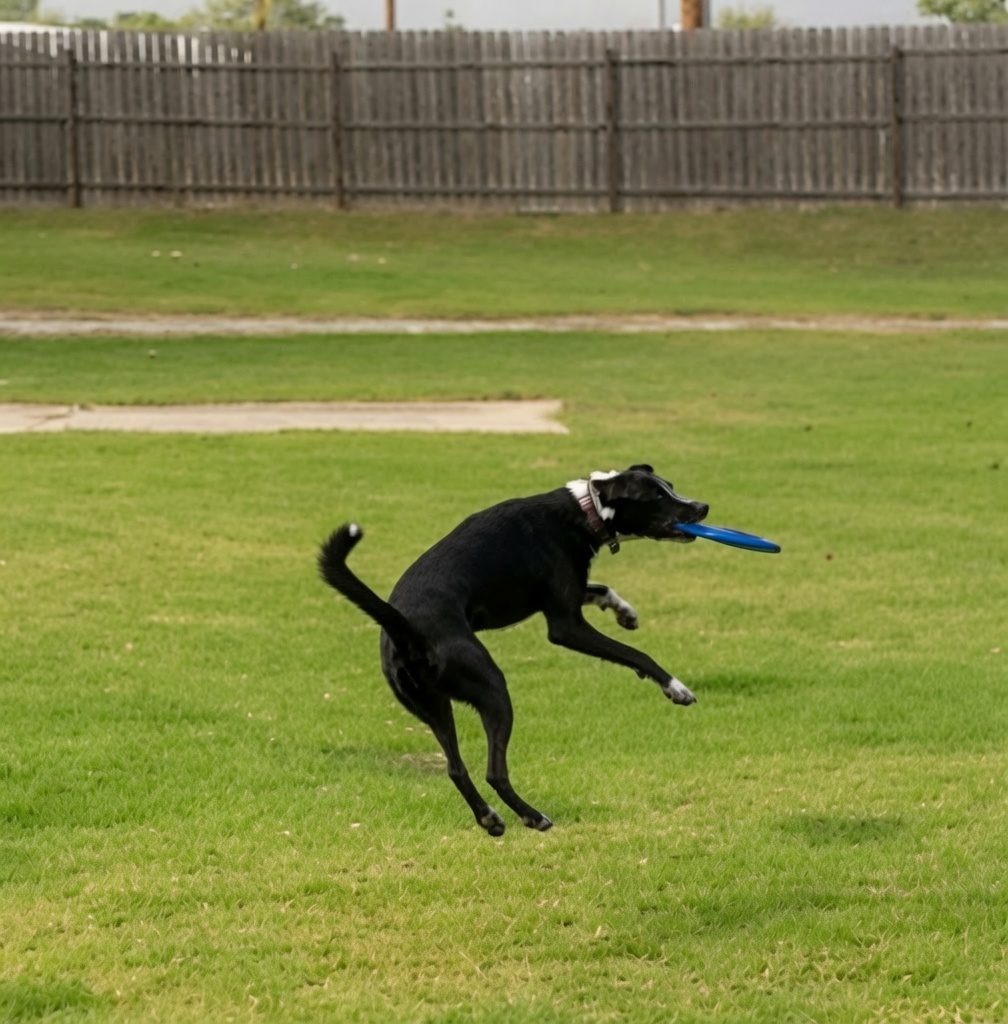 Ace the dog leaping to catch a frisbee