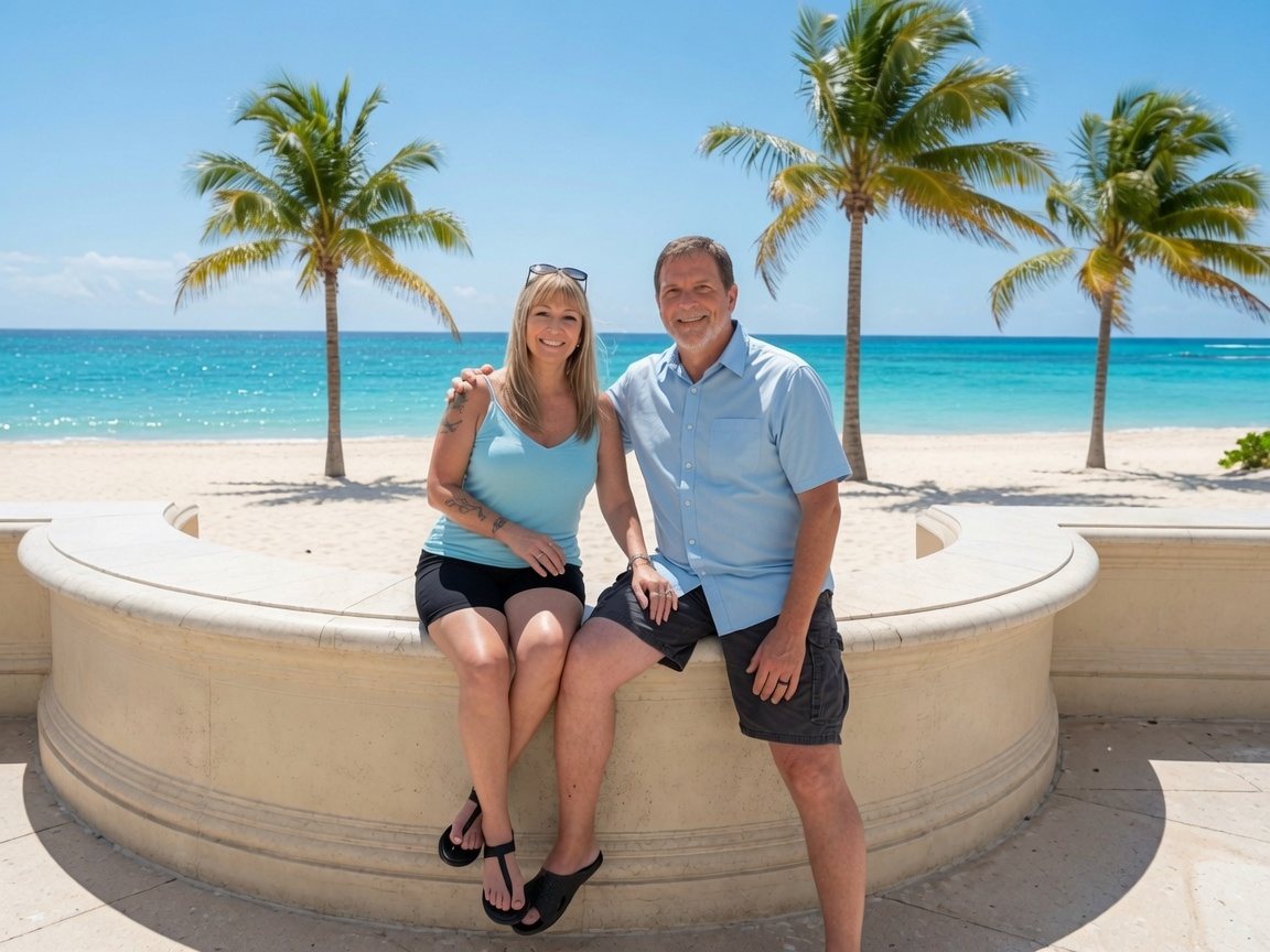 Darin and Sally Ray together on the beach